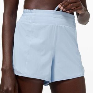 Lululemon Hotty Hot Short *High-Rise Long 4" Blue Linen